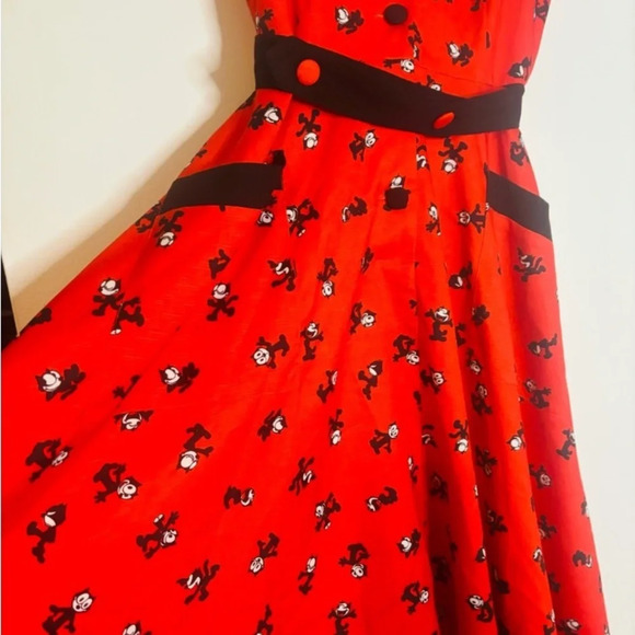 Unique Vintage Felix the Cat midi swing dress Retro, Brand New with Tags #0150 - Picture 6 of 10
